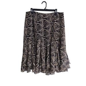 INC International Concepts Black and Cream A-Line Skirt